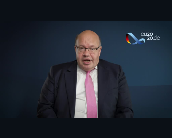 Doorstep von Bundeswirtschaftsminister Peter Altmaier von der Videokonferenz der EU-Energieministerinnen und -minister
