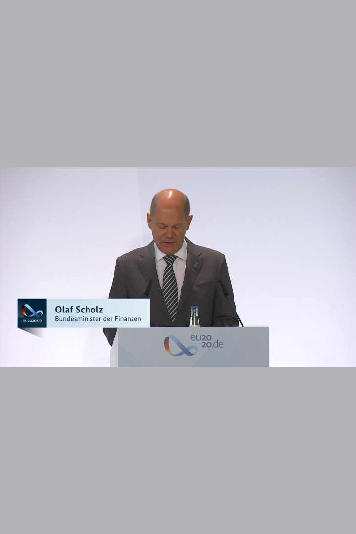 Pressekonferenz vom Bundesfinanzminister Scholz nach der informellen Tagung der EU-Wirtschafts- und Finanzministerinnen und -