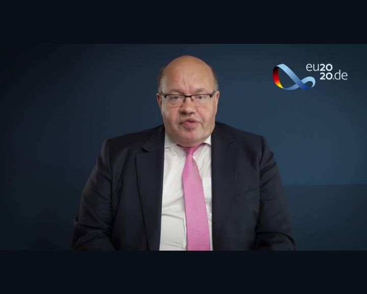 Doorstep von Bundeswirtschaftsminister Peter Altmaier von der Videokonferenz der EU-Energieministerinnen und -minister